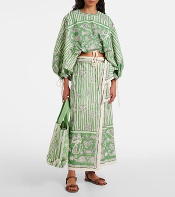 Lula printed cotton wrap skirt | Alémais