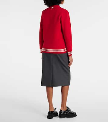 Cardigan 4-Bar in bouclé di cotone | Thom Browne
