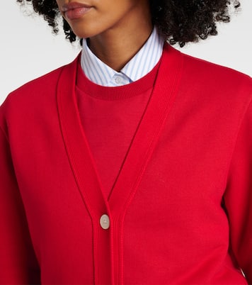 Cardigan 4-Bar in bouclé di cotone | Thom Browne