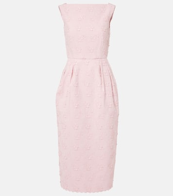Robe midi brodée en toile à fleurs | Erdem