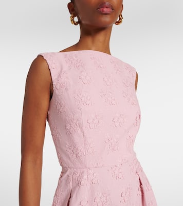 Robe midi brodée en toile à fleurs | Erdem