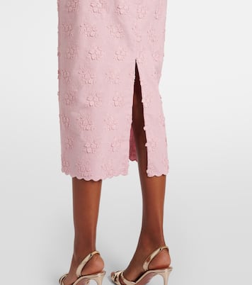 Robe midi brodée en toile à fleurs | Erdem