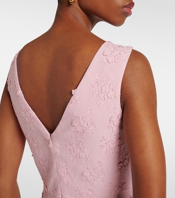 Robe midi brodée en toile à fleurs | Erdem