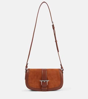 Borsa a tracolla T-Bar Small in suede | McQueen