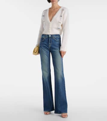 Cardigan brodé en mohair mélangé  | Alessandra Rich