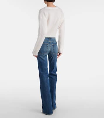 Cardigan brodé en mohair mélangé  | Alessandra Rich
