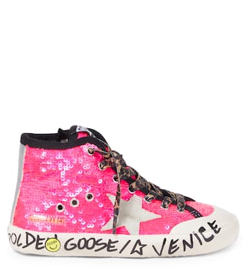 Sequined leather sneakers  | Golden Goose Kids