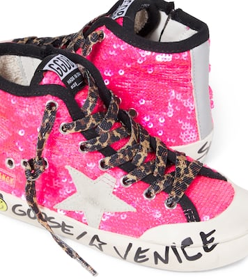 Sequined leather sneakers  | Golden Goose Kids