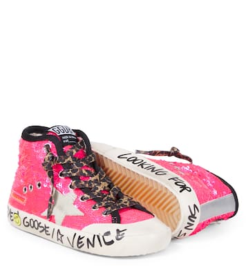 Sequined leather sneakers  | Golden Goose Kids