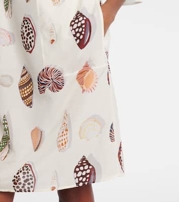 Abito corto Creme in cotone e seta con stampa | Eres
