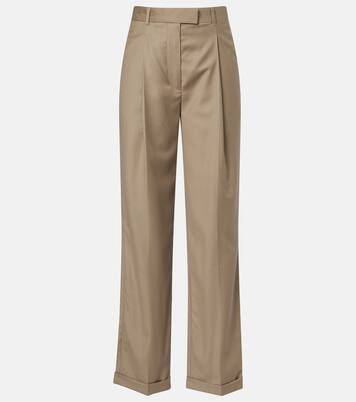 Pantalones Sorina de lana virgen de tiro alto | The Row