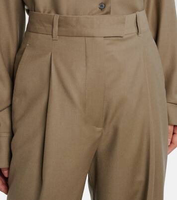 Pantalones Sorina de lana virgen de tiro alto | The Row