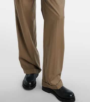 Pantalones Sorina de lana virgen de tiro alto | The Row