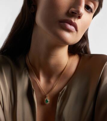 18kt gold pendant with emerald and diamonds | Suzanne Kalan