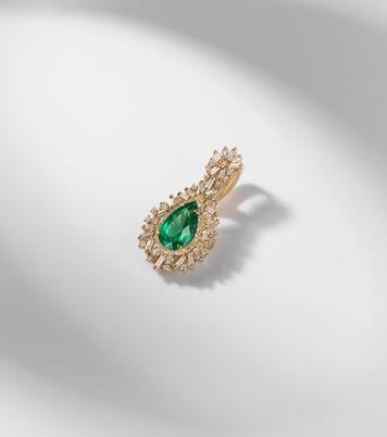 18kt gold pendant with emerald and diamonds | Suzanne Kalan