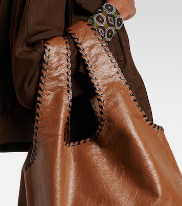 March Large leather tote bag | Dries Van Noten