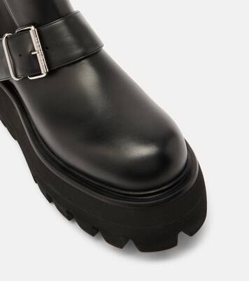 Sofa Buckle leather ankle boots | McQueen