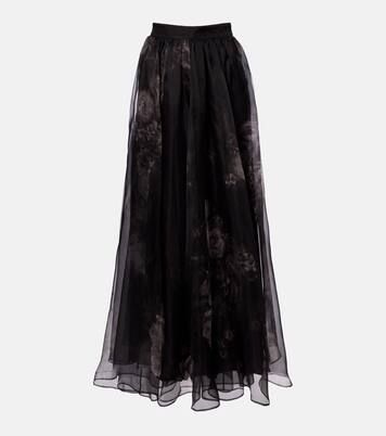 Hypnotic floral silk organza maxi skirt | Zimmermann