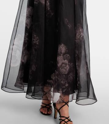 Hypnotic floral silk organza maxi skirt | Zimmermann