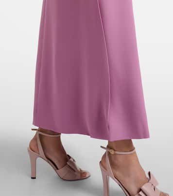 Vestido largo de Cady Couture con plumas | Valentino