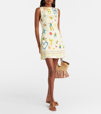 Vestido corto Sidi en mezcla de lino | Alémais