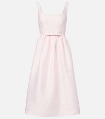 Belted taffeta midi dress | Self-Portrait