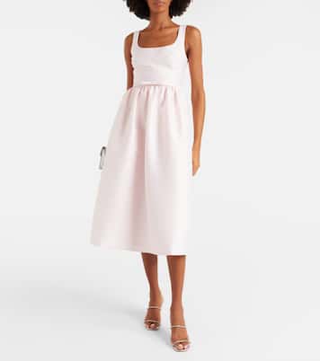 Belted taffeta midi dress | Self-Portrait