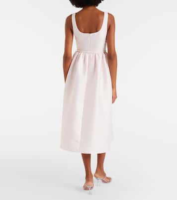 Belted taffeta midi dress | Self-Portrait