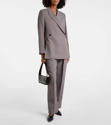 Double-breasted wool gabardine blazer | Jil Sander