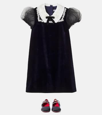 Robe à ornements en velours et tulle | Self-Portrait Kids