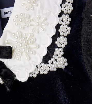 Verziertes Kleid aus Samt mit Tüll | Self-Portrait Kids