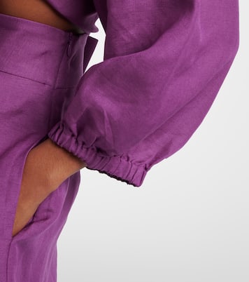 Linen-blend crop top | Adriana Degreas