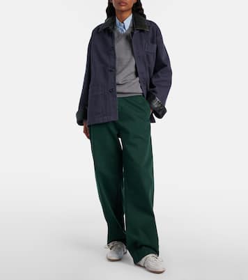 Logo virgin wool polo sweater | Miu Miu