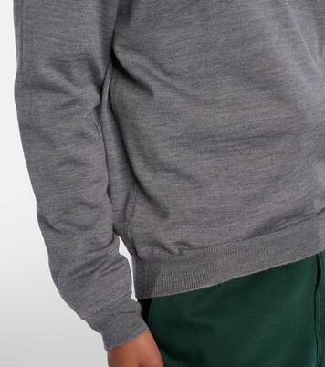 Logo virgin wool polo sweater | Miu Miu