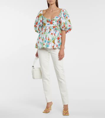Brie floral cotton-blend top | Caroline Constas