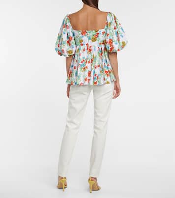 Brie floral cotton-blend top | Caroline Constas