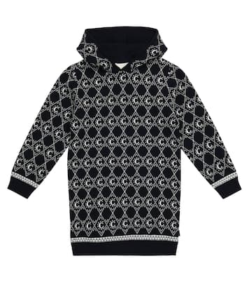 Intarsia-knit cotton and wool dress | Chloé Kids
