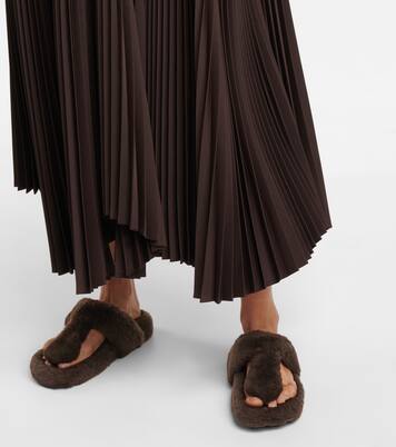 Sandali Relax Flat Footbed in shearling | Aquazzura