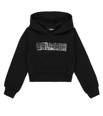 Sudadera con capucha de algodón con logo | Balmain Kids