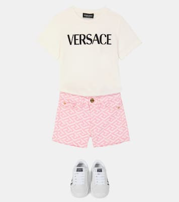 Shorts vaqueros La Greca de algodón | Versace Kids