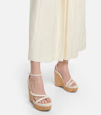 Diosa 130 leather wedge sandals | Jimmy Choo