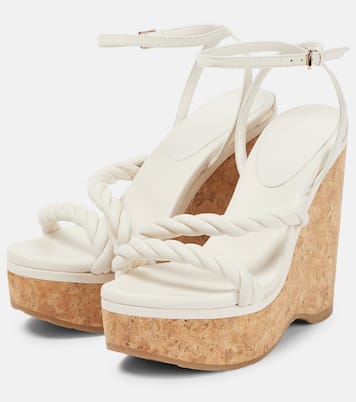 Diosa 130 leather wedge sandals | Jimmy Choo