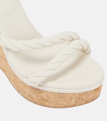 Diosa 130 leather wedge sandals | Jimmy Choo