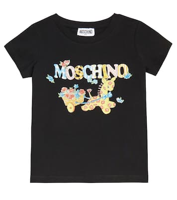 T-shirt in misto cotone con logo | Moschino Kids