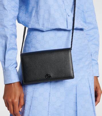 Portefeuille à chaîne GG Marmont en cuir | Gucci