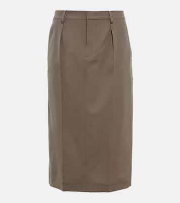 Low-rise wool-blend pencil skirt | Jean Paul Gaultier