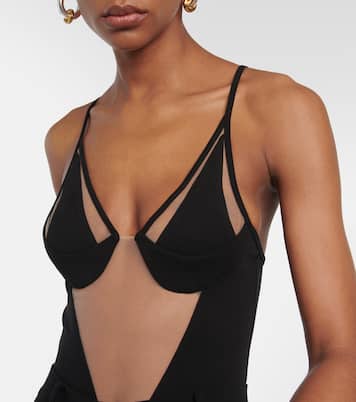 Mesh-paneled bodysuit | David Koma