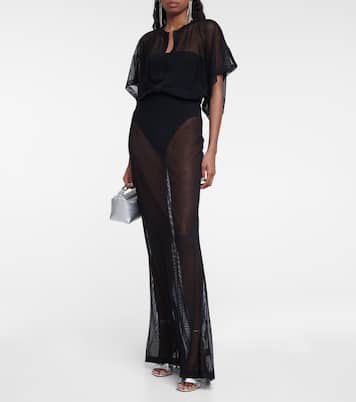 Obie semi-sheer maxi dress | Norma Kamali