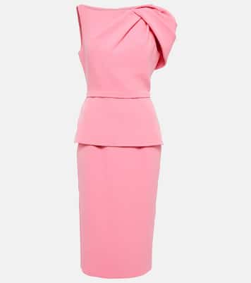 Asymmetric crêpe midi dress | Safiyaa