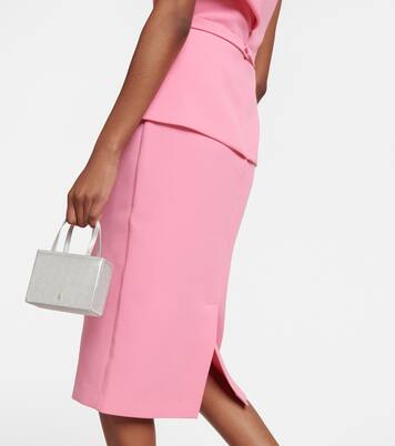 Asymmetric crêpe midi dress | Safiyaa